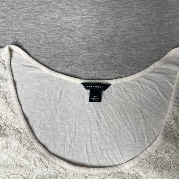 Ann Taylor Women’s Striped Lace Front Tank Top - Picture 6 of 12